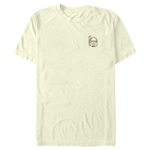 Men's Star Wars Embroidered Line Art Boba Fett Helmet T-Shirt - 1 of 4