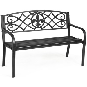 Tangkula Loveseat Metal Garden Bench Heavy-duty Park Loveseat Chair Seat - 1 of 4