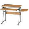 Vynxaria Compact Computer Desk - Side Shelf, Dedicated Keyboard Panel, Cherry Finish - 2 of 4