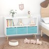 Kids bookcase with Collapsible Fabric Drawers, Children's Book Display, Toy Storage Cabinet Organizer, White/Blue - 4 of 4