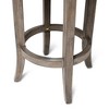HomeRoots 26" Gray and Cool Gray Fabric and Solid Wood Backless Counter Height Swivel Bar Chair - 4 of 4