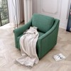 Vynxaria Ergonomic Swivel Green Accent Chair with Brass Nail Decor, Black Legs - 4 of 4
