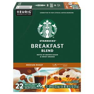Starbucks Keurig Breakfast Blend Medium Roast Coffee Pod  - 22 K-Cups - 1 of 4