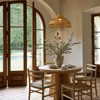 Rennnsan Glinette 16"W 1-Light Dome Woven Ratten Boho Dimmable Pendant in Beige - 4 of 4