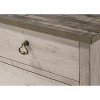 1pc Cottage Style Distressed 2 Drawer Nightstand Driftwood Finish Contrasting Weathered Brown Top Traditional Ring Pull Hardware Wooden - 3 of 4