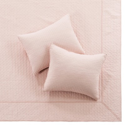 Blush Cotton Reversible Full Bedspread Set