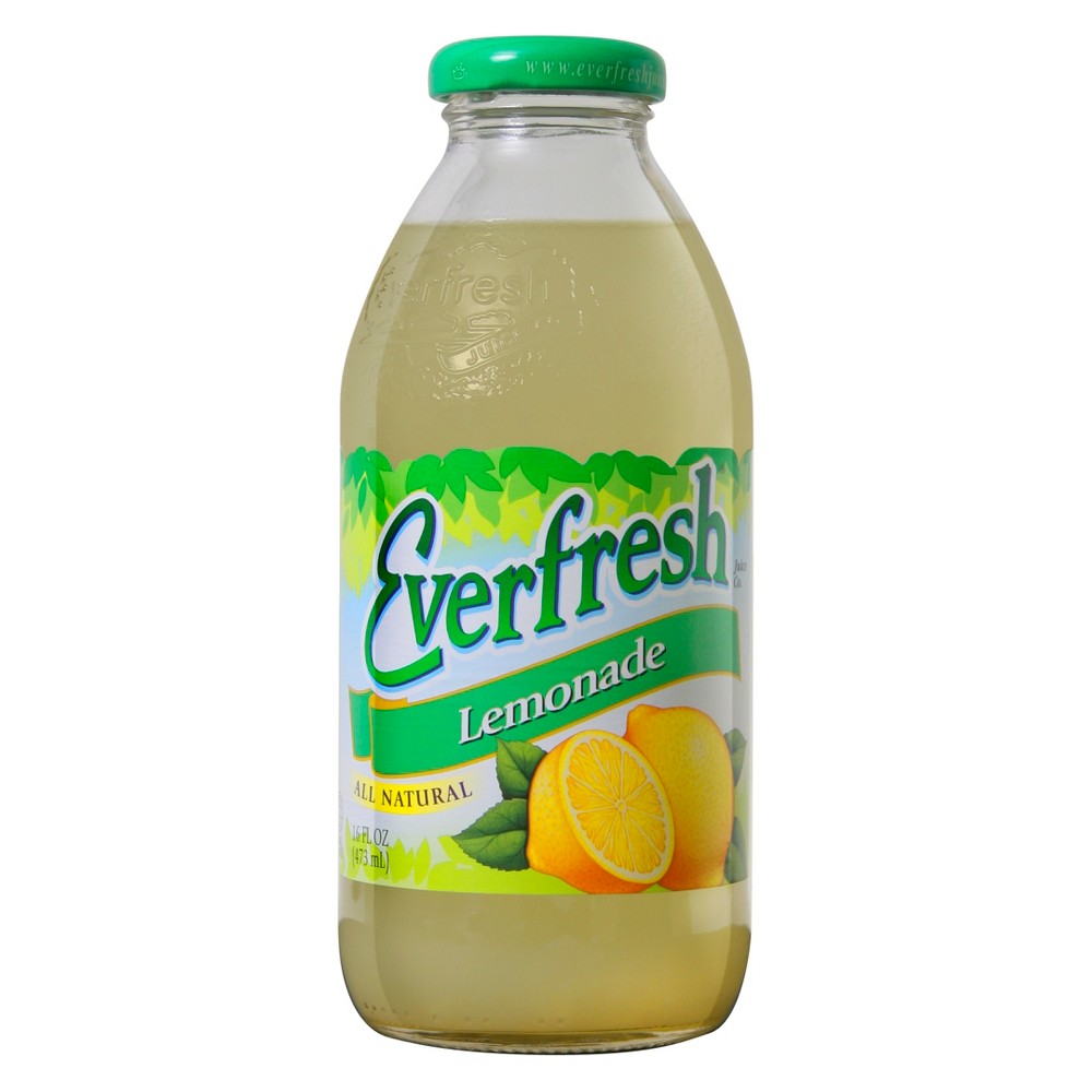 Everfresh Lemonade Juice Blend From Concentrate, 16 Fl. Oz Glass Bottles, 12 Pack 