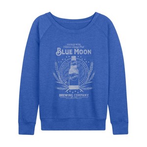 Women's - Blue Moon - Artfully Crafted Lightweight French Terry Wide Neck Long Sleeve Graphic Shirt - 1 of 3