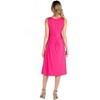24seven Comfort Apparel Fit and Flare Sleeveless Maternity Midi Dress with Pockets - 3 of 4