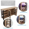 Vabches Wine Cabinet with Wine Rack Storage, Alcohol Cabinet with LED Strip, Rustic Oak - 4 of 4