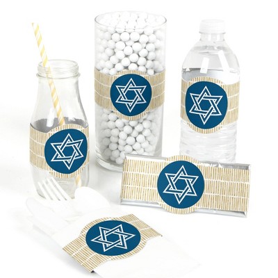 Big Dot of Happiness Happy Hanukkah - DIY Party Supplies - Chanukah Party DIY Wrapper Favors and Decorations - Set of 15