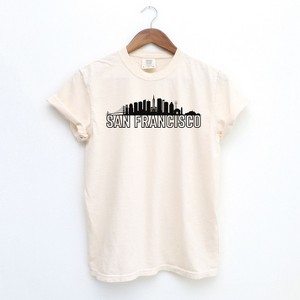 Simply Sage Market Women's San Francisco Buildings Short Sleeve Garment Dyed Tee - 1 of 2