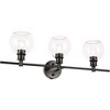 Elegant Lighting Collier 3 light Black and Clear glass Wall sconce - 4 of 4