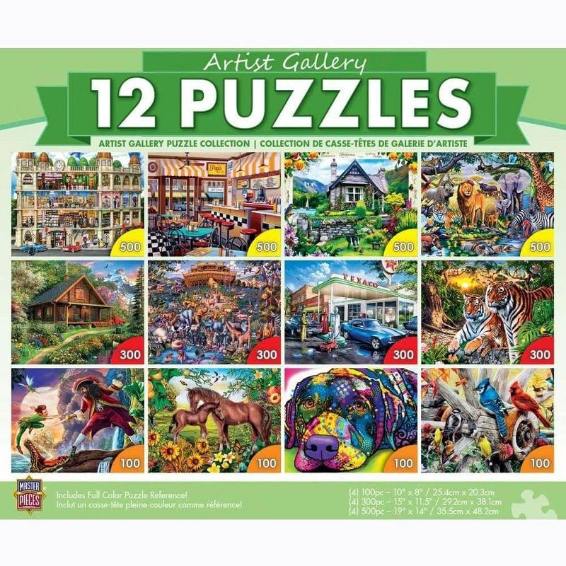 MasterPieces Inc Artist Gallery Jigsaw Puzzle 12-Pack | 4x 100Pc | 4x 300Pc | 4x 500Pc, 3 of 4