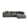 Velvet 4-Seater Sofa with Ottoman, Deep Seat Cushions, Modern Luxury Sectional for Living Room, Apartment or Lounge-The Pop Home - 4 of 4