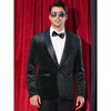 Lars Amadeus Men's Shawl Lapel One Button Wedding Rhinestone Sparkly Velvet Blazer - 2 of 4