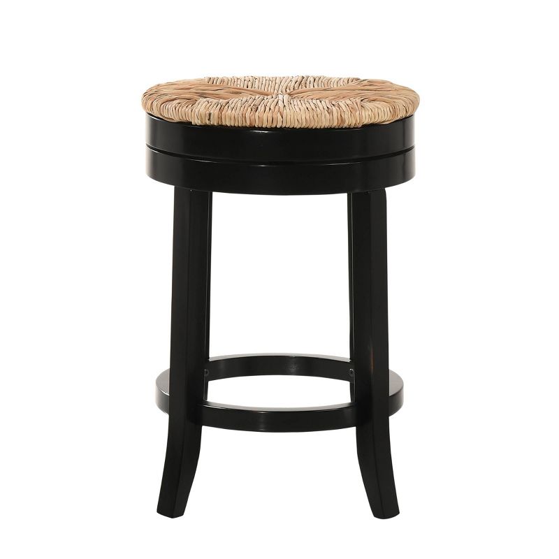 24" Leif Swivel Rush Seat Counter Height Barstool Antique - Carolina Chair & Table, 5 of 6