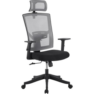 GustoWave Ergonomic Desk Chair Reclining, High Back Mesh Office Chair, Space-Saving Flip-Up Arms, Adjustable Headrest & Recline - 1 of 4