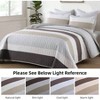 Grey King Size Quilt Set, Boho Striped Patchwork Bedding, Lightweight Farmhouse Coverlet for Men Winter - 2 of 4