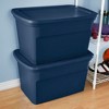 Sterilite Lidded Stackable 30 Gallon Storage Tote with Handles and Indented Lid for Efficient, Space Saving Household Storage, Marine Blue, 6 Pack - image 4 of 4