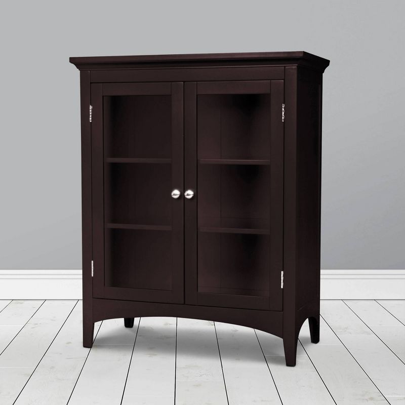 Teamson Home Contemporary Floor Storage Cabinet with Glass Doors Espresso Brown - Elegant Home Fashions, 5 of 9