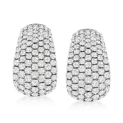 Ross-Simons 3.00 ct. t.w. Pave Diamond Earrings in 14kt White Gold