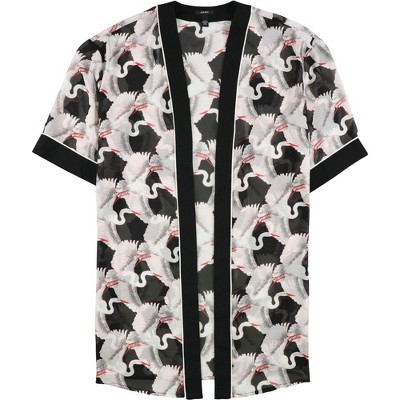Alfani Womens Printed Sheer Kimono Knit Jacket