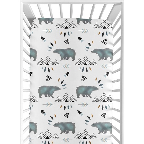 Black and white fitted crib online sheet