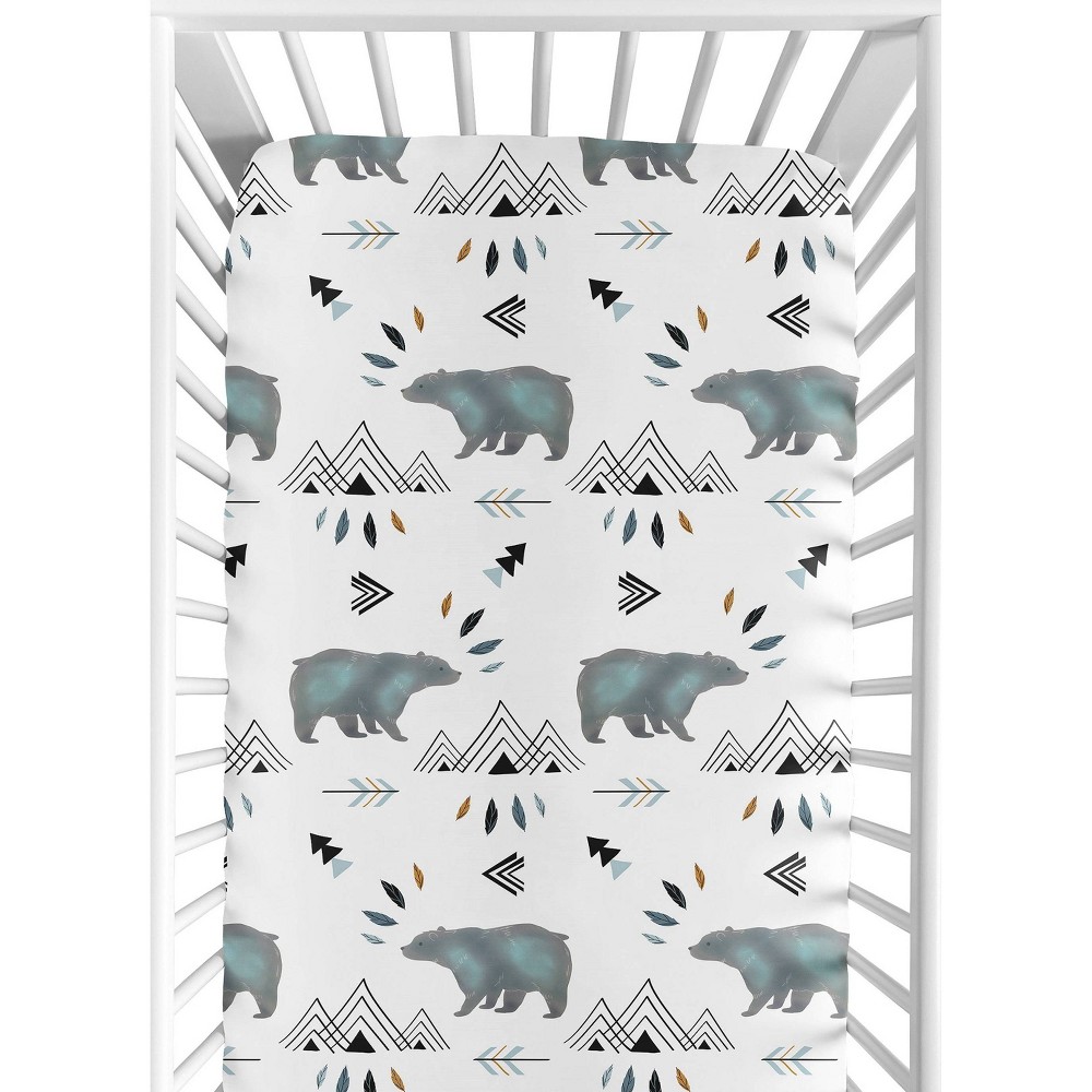 Photos - Bed Linen Sweet Jojo Designs Fitted Crib Sheet - Bear Mountain