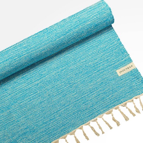 JadeYoga Recycle Cotton Yoga Blanket - Teal