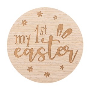 Pearhead Wooden Photo Card - Natural Wood - Baby's First Easter Gift - 1 of 4