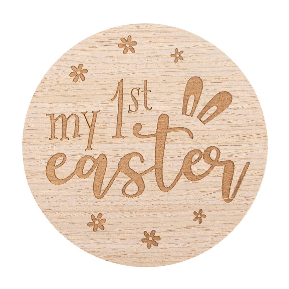 Photos - Other Decoration Pearhead Wooden Photo Card - Natural Wood - Baby's First Easter Gift 