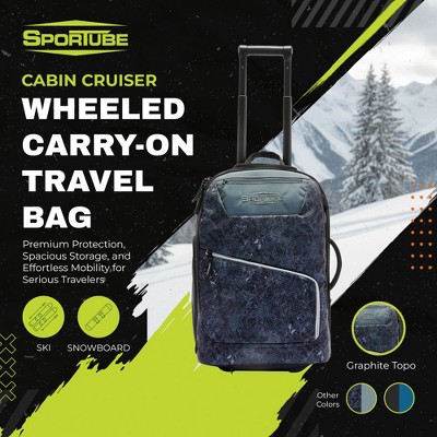 Sportube Cabin Cruiser Wheeled Carry-On Boot Bag Travel Gear, Graphite Topo — фото 2