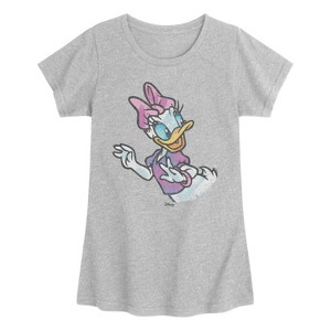 Girls' - Disney - Daisy Color Sketch Fitted Short Sleeve Graphic T-Shirt - 1 of 3