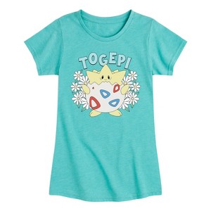 Girls' - Pokémon - Floral Togepi Fitted Short Sleeve Graphic T-Shirt - 1 of 4