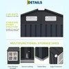 6x8 ft Heavy-Duty Metal Storage Shed with Lockable Door&Windows,Galvanized Steel Outdoor Utility Shed with Sloped Roof for Backyard, Garden,Garage - 2 of 4
