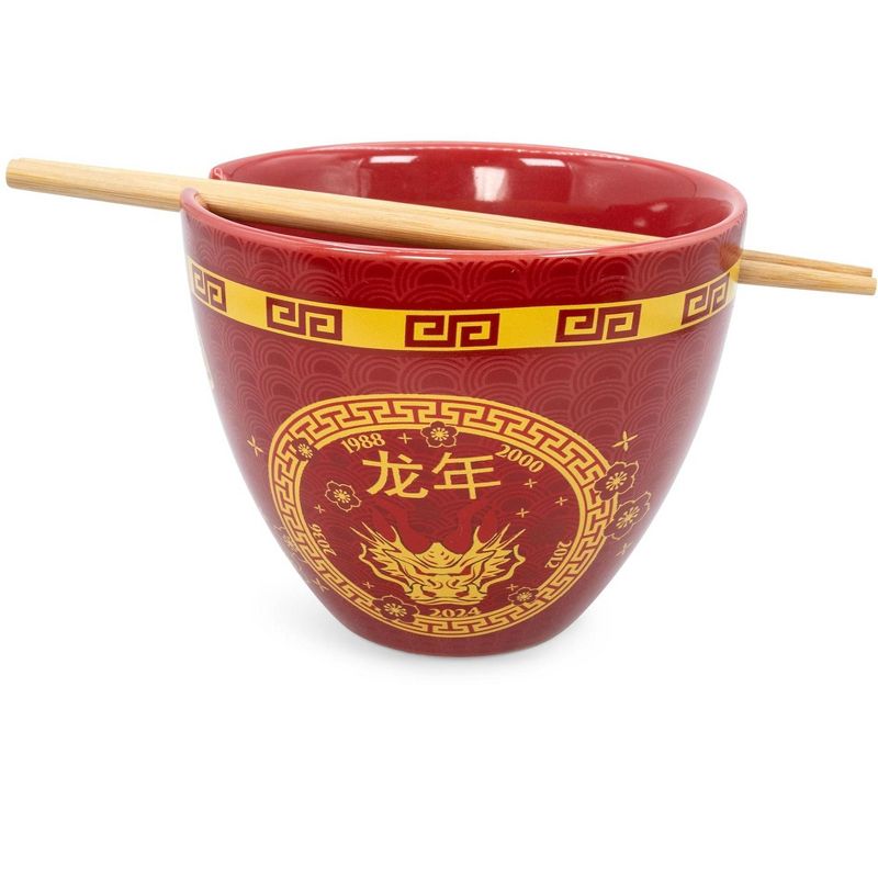 Boom Trendz Year Of The Dragon Chinese Zodiac 16-Ounce Ramen Bowl and Chopstick Set, 2 of 7