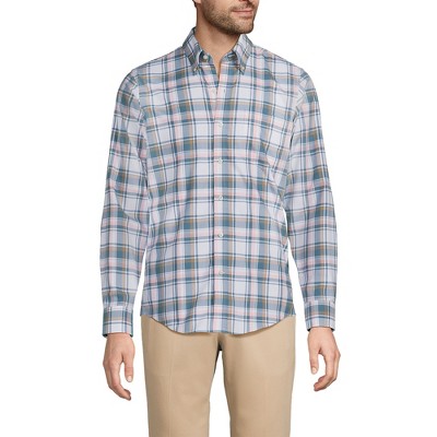 Lands' End Men's Tailored Fit No Iron Twill Long Sleeve Shirt