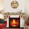 9 Feet Pre-Lit Christmas Garland with Lights, Battery Operated Lighted Outdoor Xmas Garland with Rose Gold Ball Ornaments for Mantle Stairs Railing - 4 of 4