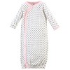 Touched by Nature Baby Girl Organic Cotton Side-Closure Snap Long-Sleeve Gowns 3pk, Pink Gray Scribble - image 3 of 4