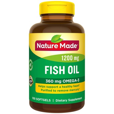 Nature Made Fish Oil Omega-3 Dietary Supplement Liquid Softgels - 100ct ...