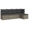 vidaXL Garden Sofa Set Black PE rattan 5 Piece Modular Garden Sofa Set - 2 of 4
