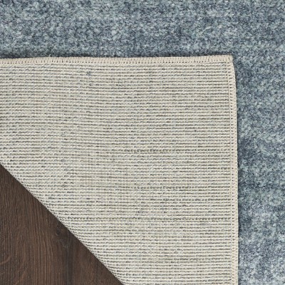 Blue Green Multi Rectangular Washable Synthetic Rug