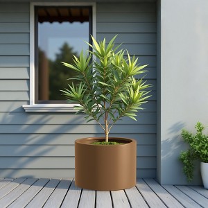 Corten Steel Raised Garden Bed Kit – 15.5" Dia. x 20" H. – Pre-Rusted Planter – Perfect for Outdoor Gardening - 1 of 4