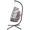 Egg Chair With Stand,Wicker Hanging Patio Egg Chair With UV Resistant Cushion,Outdoor Swing Chair,Egg Chairs For Patio-Cuddlewood - 3 of 4