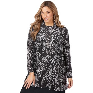 Jessica London Women's Plus Size Stretch Knit Open Front Knit Topper - 1 of 4
