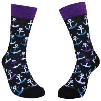 Colorful Anchor Pattern Socks (Women's Sizes Adult Medium) from the Sock Panda