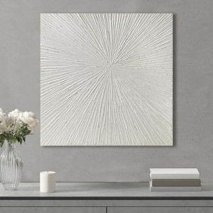 VisioGear Hand Painted Dimensional Resin Wall Art for Hallway Office Wall Decor, White, 30"*30"*1.25" - 1 of 4
