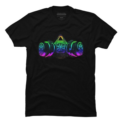 Men's Design By Humans Fluorescent Bomber Mask By Exosam T-Shirt