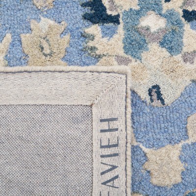 Blue and Beige Hand-Tufted Wool 6' x 9' Area Rug